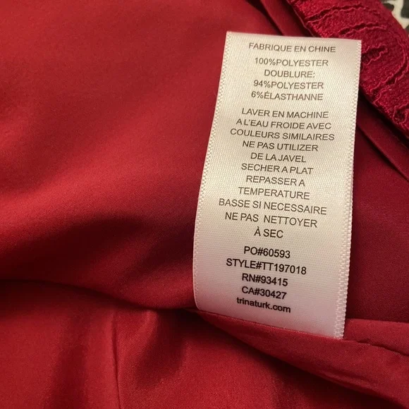 Like New Trina Turk Mai Tai Red Lace Dress Size 8 - Picture 10 of 11